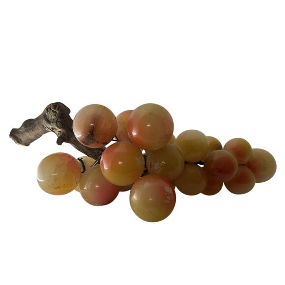 14” Stone Grapes Glows Mid Century Retro Cluster 10 Lbs MCM Alabaster Drift Wood - Picture 5 of 14